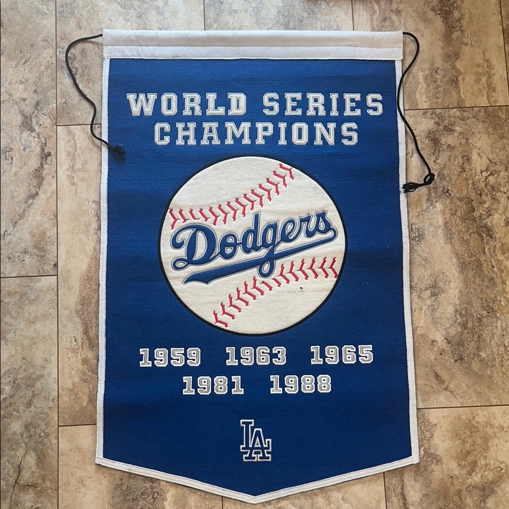 MLB World Series Champions Dodgers Banner - Vintage Winning Streak